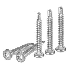 新品 DTGN 100本 木ねじ #6x1-1/4 ネジ ビス プラス 十字穴付 410ステンレス トラス頭タッピングねじ 木工用 木材 家具補修 修理ツール シルバー