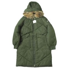 新品 no brand ノーブランド ファー付きフーデッドダウンコート M OLIVE 中綿 MA-1 アウター h103