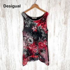Desigual デシグアル 花柄 ノースリーブ チュニック ブラック