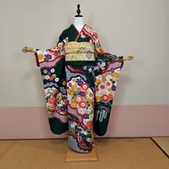 正絹お振袖 5点セット グリーン 古典 ～172㎝ 美品 - メルカリ