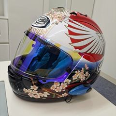 AGV フルフェイスヘルメット バラ柄 インカム付 Lサイズ アジアン