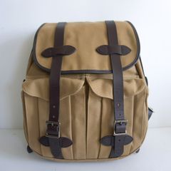 【美品】FILSON【Rucksack リュック】バッグ タン コットンツイル×レザー フィルソン 26080488