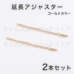 ゴールドxゴールド 2本セット 延長アジャスター ネックレス ブレスレット チェーン アンクレット ステンレス 送料無料 新品 未使用品 安い ゆうメール