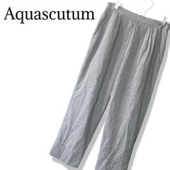 Aquascutum レディース グレー M タック スラックス スラックスパンツ テーパード トラウザー 灰 ライトグレー アクアスキュータム ウール100% キュプラ 裏地付き レナウン製 オフィスカジュアル 通勤 ビジネス フォーマル 314TY