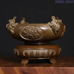 銅器 香炉 四神獣四方来財聚宝盆香炉 仏堂供養炉 装飾品 工芸品 置物 銅器 香炉 四神獣四方来財聚宝盆香炉 仏堂供養炉 装飾品 工芸品 置物