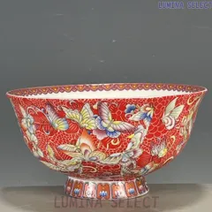 清乾隆紅地琺瑯彩花卉碗 景徳鎮 陶磁器 装飾品 現代工芸品 美術品 置物 大清乾隆紅地琺瑯彩花卉碗 景徳鎮 陶磁器 装飾品 現代工芸品 美術品