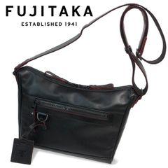 新品 FUJITAKA【ホーク】 レザーショルダーバッグ ブラック フジタカ