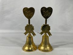 Happy Wedding　ハンドベル　ベル　金メッキ　K24GPT　ウエディング　愛　結婚　アンティーク　ビンテージ　ヴィンテージ　昭和レトロ　昭和　レトロ