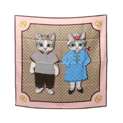 グッチ GUCCI スカーフ GUCCI × ヒグチユウコ GG柄 シルク