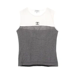 シャネル CHANEL タンクトップ ココマーク ボーダー コットン