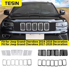 製レーシンググリルジープ グランドチェロキー 2014 2015 2016-2020用フロントインサートハニカムグリルメッシュ装飾カバーアクセサリー