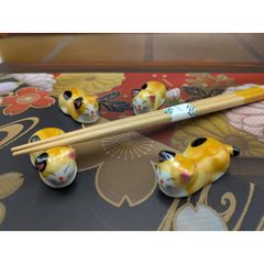 陶器製　箸置き　4個セット　猫　三毛猫　置物　かわいい猫の箸置き　茶