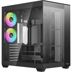 [신품] PC 하드 Mid-Tower Panoramic Case with ARGB Fans (블랙) [Delta-C74-BKD200XX-GL]