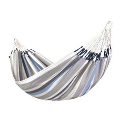 LA SIESTA(ラシエスタ) クラシックハンモック Brisa／ブリッサ シングルサイズ[1人用] (SeaSalt／シーソルト [ホワイト×ブルー]) 屋外用（耐候性）／ウェザープルーフ ポリプロピレン製 BRH14-13
