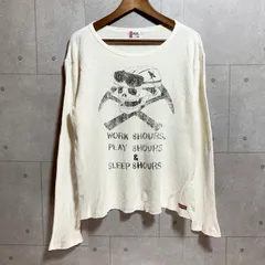 Levi's RED TAB リーバイス レッドタブ スカル サーマル カットソー ロングスリーブ Tシャツ ワッフル 長袖 トップス L アイボリー メンズ SU-51-8