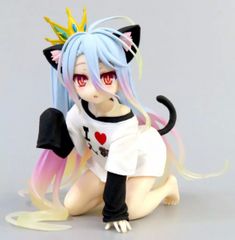 피겨 화이트 [노게임·노라이프] Desktop Cute 피규어 화이트 ~ 고양이 귀 T셔츠 ver.~ 타이토 온라인 크레인 한정 [10일 이내 발송]