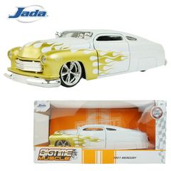 ダイキャスト 1/24 箱入り ミニカーJADA TOYS ジャダトイズ1951 MERCURY BIGTIME MUSCLE1951 マーキュリー カスタム ホットロッドホワイト ゴールド WHITE GOLDファイヤーパターン アメ車 ビンテージ