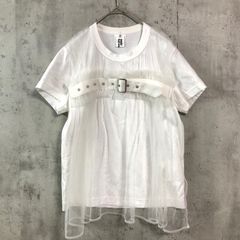 □ COMME des GARCONS 콤데 걸슨 튤 벨트 T셔츠 kei ninomiya 케이니노미야 XS 화이트 ■◆ 레이디스