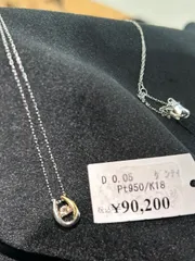 Pt950 K18 ホースシュー ネックレス ダイヤモンド Pt950 K18 ホースシュー ネックレス ダイヤモンド - メルカリ