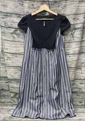 新品✨ 美品✨ ポンヌフ フリル付ストライプ ワンピース フレア 前開き
