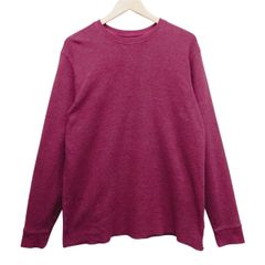 Levi's リーバイス M 長袖Tシャツ ロンT ワッフル サーマル バーガンディ ボルドー エンジ レッド クルーネック コットン混 無地 シンプル アメカジ 古着 ヴィンテージ レトロ メンズ レディース ユニセックス 重ね着 レイヤード 春 カジュアル