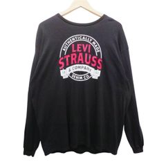 Levi's リーバイス XL 長袖Tシャツ ロンT ブラック 黒 グラフィック プリント ロゴ メンズ レディース ユニセックス アメカジ ストリート 古着 ヴィンテージ カジュアル オーバーサイズ ビッグシルエット クルーネック 重ね着 レイヤード 人気