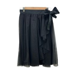 TO BE CHIC(トゥービーシック) 巻きスカート サイズ40 M レディース美品  - 黒 ひざ丈/シースルー