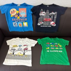 T【中古】値下げ！アンパンマン半袖Tシャツ・ELFIN DOLL 乗り物柄 半袖Tシャツ まとめ 4点セット お着替え
