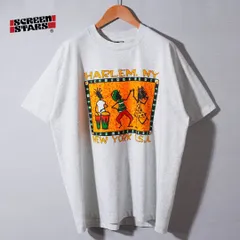 90s USA製 ヴィンテージ Tシャツ XL グレー ラスタカラー シングルステッチ HARLEM NY アフリカン ヴィンテージT スーベニアT スクリーンスターズ SCREEN STARS 古着 c8020
