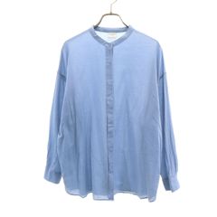 URBAN RESEARCH DOORS アーバンリサーチドアーズ 長袖 バンドカラーシャツ M ブルー系 レディース 古着