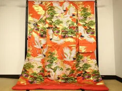 平和屋本店●色打掛　和装　婚礼　結婚式　花嫁　神社挙式　唐織　飛鶴梅松文　金銀糸　逸品　AABK8286fw