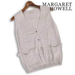 MARGARET HOWELL マーガレットハウエル 秋冬★ コットン&ウール ニット ベスト 日本製 Sz.2 レディース 灰