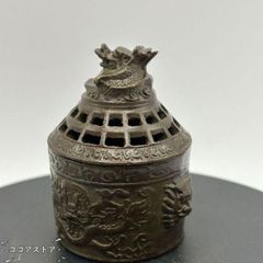 구리 세공 용문 부조 향로탑 다도구 향도구 공예품 미술품 입상
