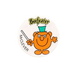 1981 ミスターメン Mr CLEVER キャラクター ビンテージ 缶バッジ イギリス・輸入雑貨 レトロ 缶バッチ ピンバッチ Beefeater