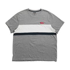 Levi’s リーバイス Tシャツ ワンポイント 刺? グレー×ホワイト×ブラック XXL 【中古】