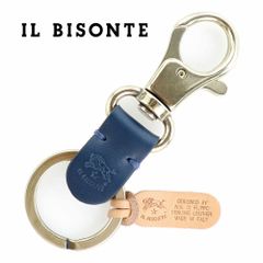 일비존테 키링 IL BISONTE 키링 키 케이스 키 후크 다크 블루 네이비 감색 가죽 가죽 골드 SKH016