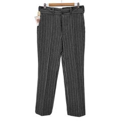 ユーズドフルギ USED古着 40S HALLES-VILLETTE 鉄製シンチバック MAGASIN DE COSTUMES サスペンダー ボタン ウール ストライプ ワーク パンツ メンズ  56