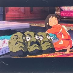 Studio Ghibli 35mm Spirited Away Film Strip "Chihiro and the Three Heads" Clear Block Frame, Hayao Miyazaki, Released in 2001 (FLM017)
