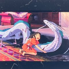Studio Ghibli 35mm Spirited Away Film Strip "Chihiro and Haku the Dragon" Hayao Miyazaki Framed Clear Block (Released 2001) (FLM005)