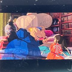 Spirited Away 35mm Film, Studio Ghibli, "Chihiro and Yubaba," Clear Block Frame, Hayao Miyazaki, Released in 2001 (FLM014)