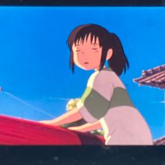 Spirited Away 35mm Film, Studio Ghibli, "Chihiro in the Blue Sky," Clear Block, Hayao Miyazaki, Framed, Released in 2001 (FLM006)