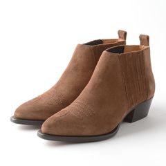 ブッテロ 新品 【定価】64,900円 レディース ウエスタン アンクルブーツ B7241 37(24cm ブラウン 4cm ヒール スウェード #fz8852●2