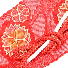 【一輝堂】和装小物 帯締め帯揚げセット 帯締 帯揚 振袖用 丸組 総絞り 美品 26w08-11679