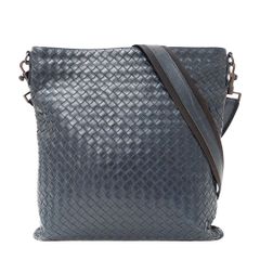 ボッテガ・ヴェネタ BOTTEGAVENETA バッグ レディース ブランド ショルダーバッグ イントレチャート レザー ネイビー 斜めがけ おしゃれ 編み込み 普段使い おでかけ 【中古】