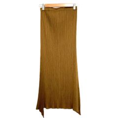 美品 PLEATS PLEASE ISSEY MIYAKE プリーツプリーズ イッセイミヤケ マーメイド ロングスカート PP41-JG635 サイズ3 ブラウン レディース 古着 中古 USED
