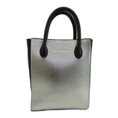 シルナ ミナコロ SILNA minacolo トートバッグ ショルダー 2WAY レザー パンチング ロゴ シルバー色 黒 ブラック /XZ ■GY18