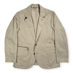 PAPAS PLUS パパス プラス ナイロン系 段返り3B テーラードジャケット サイズ M /ライトベージュ/ポケット付き/日本製