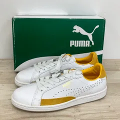 未使用 PUMA/プーマ MATCH 74 UPC マッチ 74 24.5cm 359518 08 ホワイト/イエロー 天然皮革 スニーカー ローカット 箱付[OG00417]