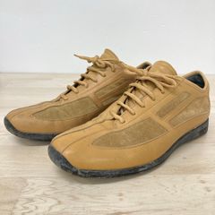 GUCCI/グッチ スニーカー 41E(26cm相当) キャメル/ベージュ系 スエード切替 ローカット シューズ メンズ[OP00660]