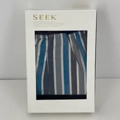 未使用 SEEK/シーク クルーザーパンツ Lサイズ ブルー EE9099A 綿100% 前あき トランクス/下着/メンズ 日本製 グンゼ[OI04224]